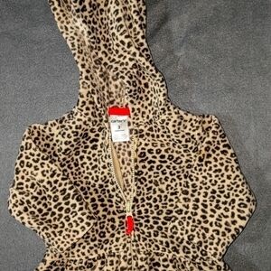 Carter's Baby leopard print zip up hooded jacket size 3 months